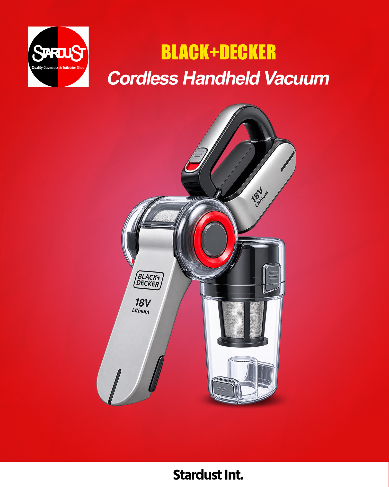 BLACK+DECKER 18V Lithium Cordless Handheld Vacuum Cleaner