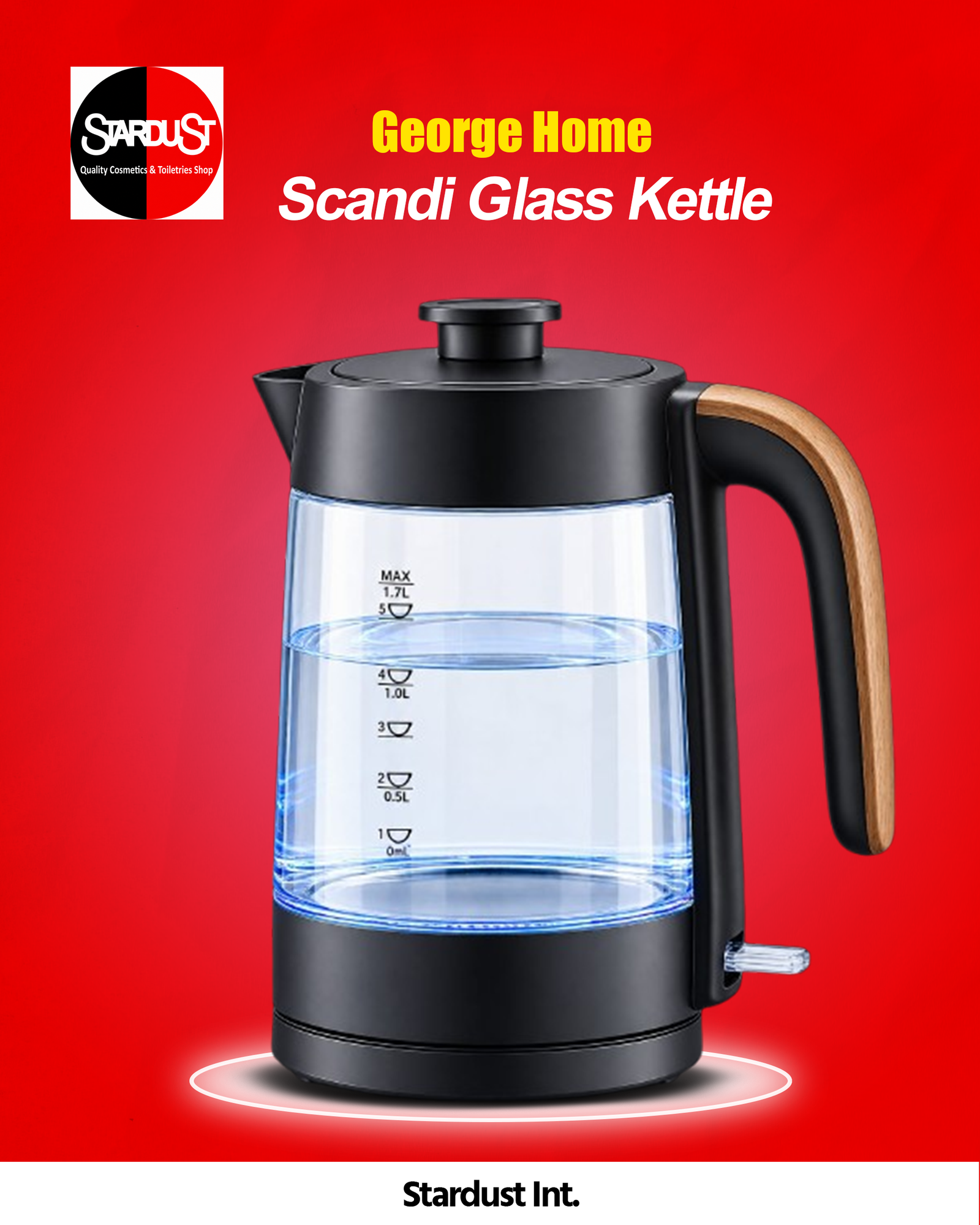 George Home Matte Scandi Glass Fast Boil Electric Kettle