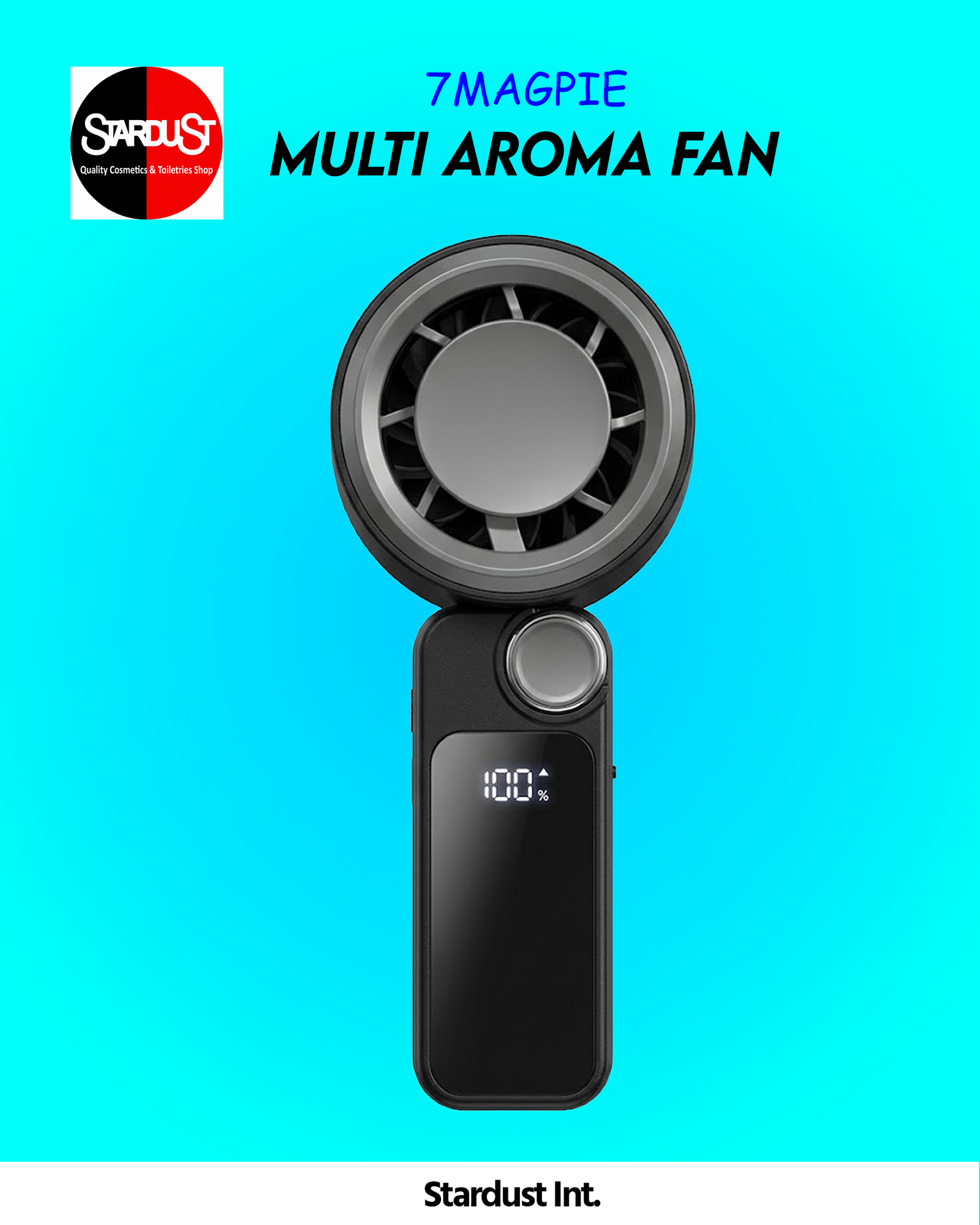 7MAGPIE Multi Aroma Portable Handheld Fan with Digital Display